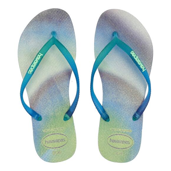 NEW Havaianas 11 12 41 42 Slim Metallic Rainbow Flip Flops Sandal Rubber Thong - Picture 12 of 12